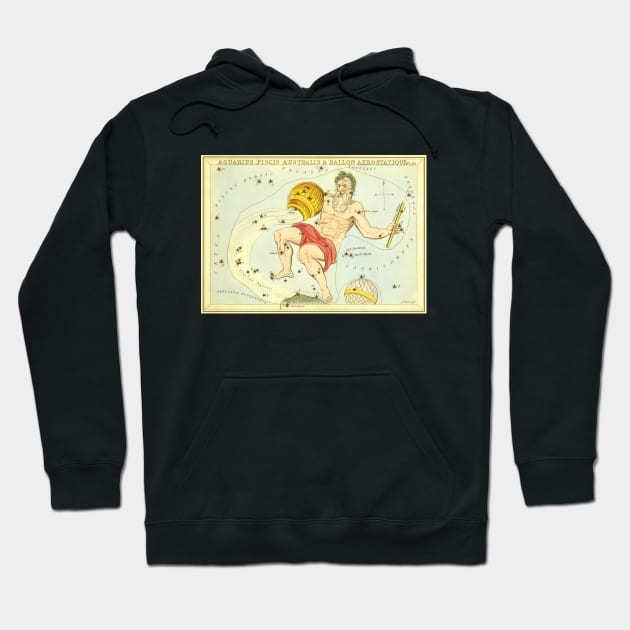 Aquarius the Water Bearer, from Urania's Mirror, Vintage Signs of the Zodiac Hoodie by MasterpieceCafe